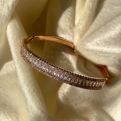 Loaded Diamonds Bracelet Tennis Bangle - 18k Gold Plated