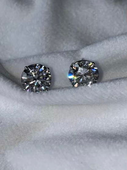 Diamond Studs Earrings Studs - Silver Plated