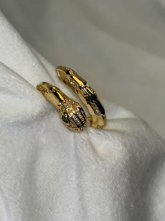 Full Gold Skin Snake Adjustable Ring ( Gold )