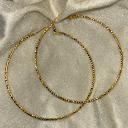 Golden Hoop Circle Earrings