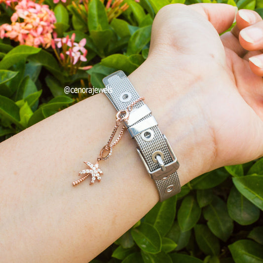 Coconut Tree Watch Charm ( Rose Gold)