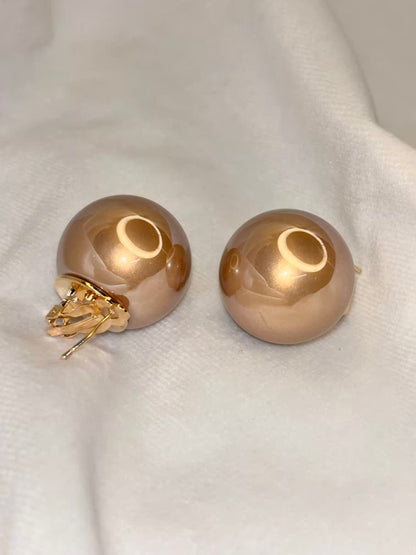 Gold Pearl Clip On Earrings - Gold Plated