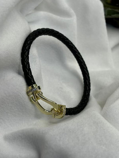 Black Belt Leather Bracelet