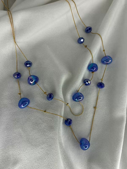 Blue Pearly Premium Layered Necklace