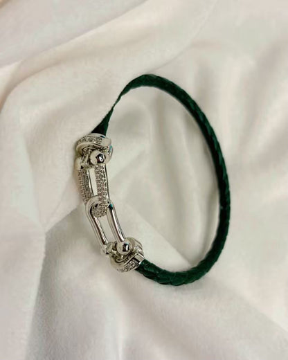 Green Belt Leather Bracelet