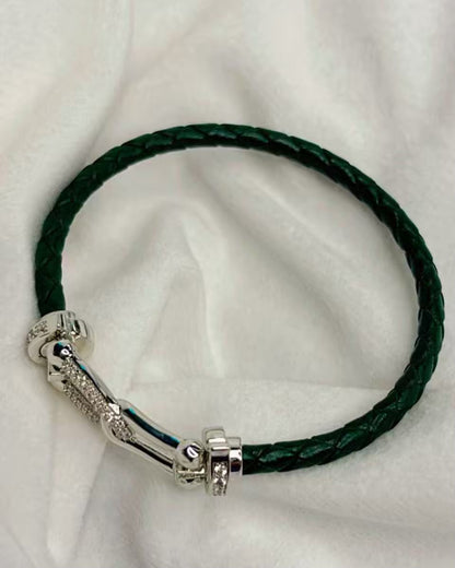 Green Belt Leather Bracelet