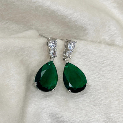 Green Emerald Drop Earrings