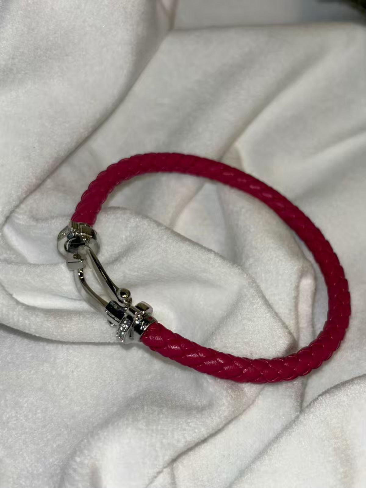 Maroon Belt Vegan Leather Bracelet