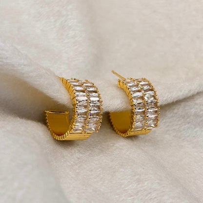 Zircon Hoop Earrings