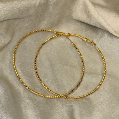 Golden Hoop Circle Earrings