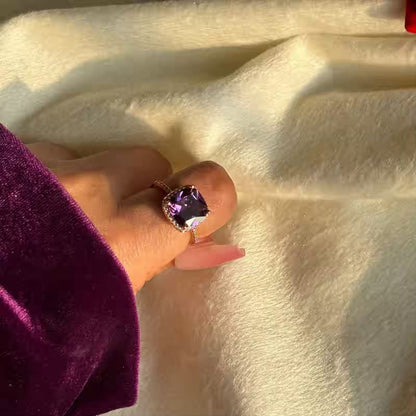 Amethyst Purple /Studded Ring ( Rose Gold)