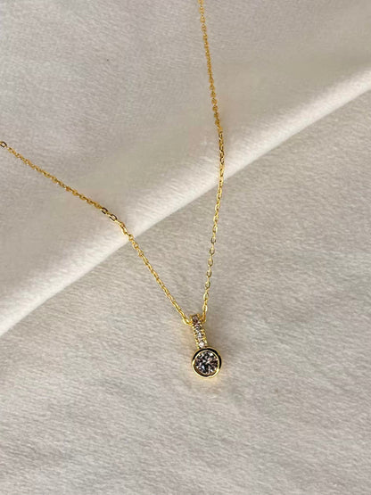 Diamond Tiny Necklace - Gold Plated