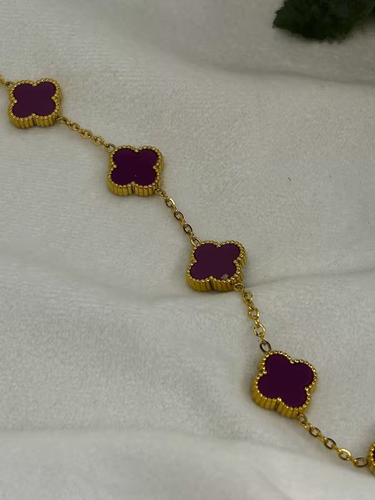 Purple 5 Clover Bracelet Adjustable (2.8 Size)