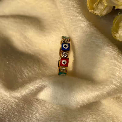 Evil Eye Blue Red Green Gold ( size 6 US )