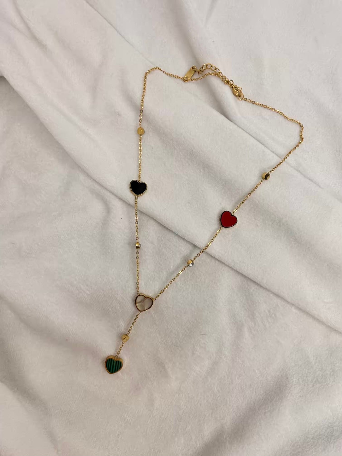 Loaded Hearts Necklace( Gold Plated )