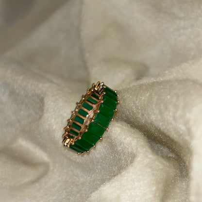 Green Emerald Tennis Ring