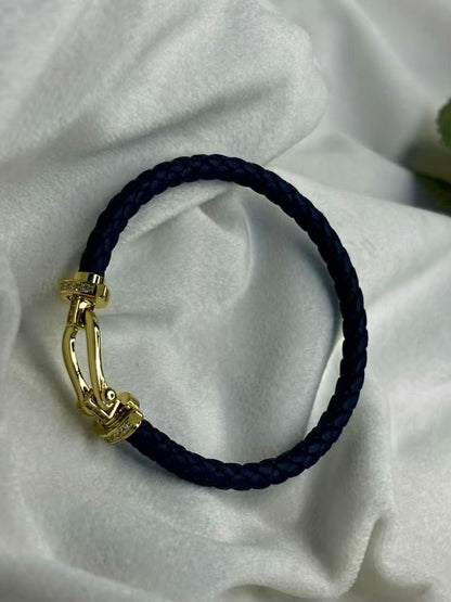 Navy Blue Belt Leather Bracelet