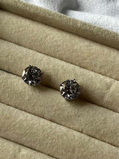 Diamond Studs Earrings Studs - Silver Plated