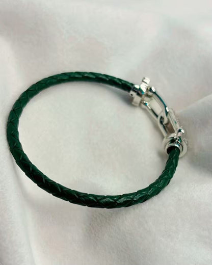 Green Belt Leather Bracelet