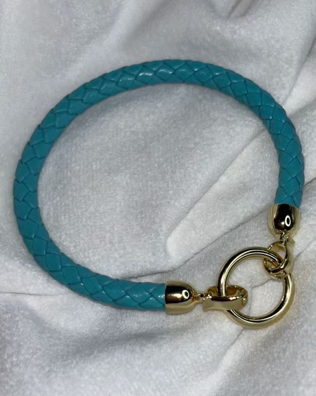 Bright Blue Belt Vegan Leather Bracelet