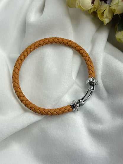 Brown Belt Vegan Leather Bracelet