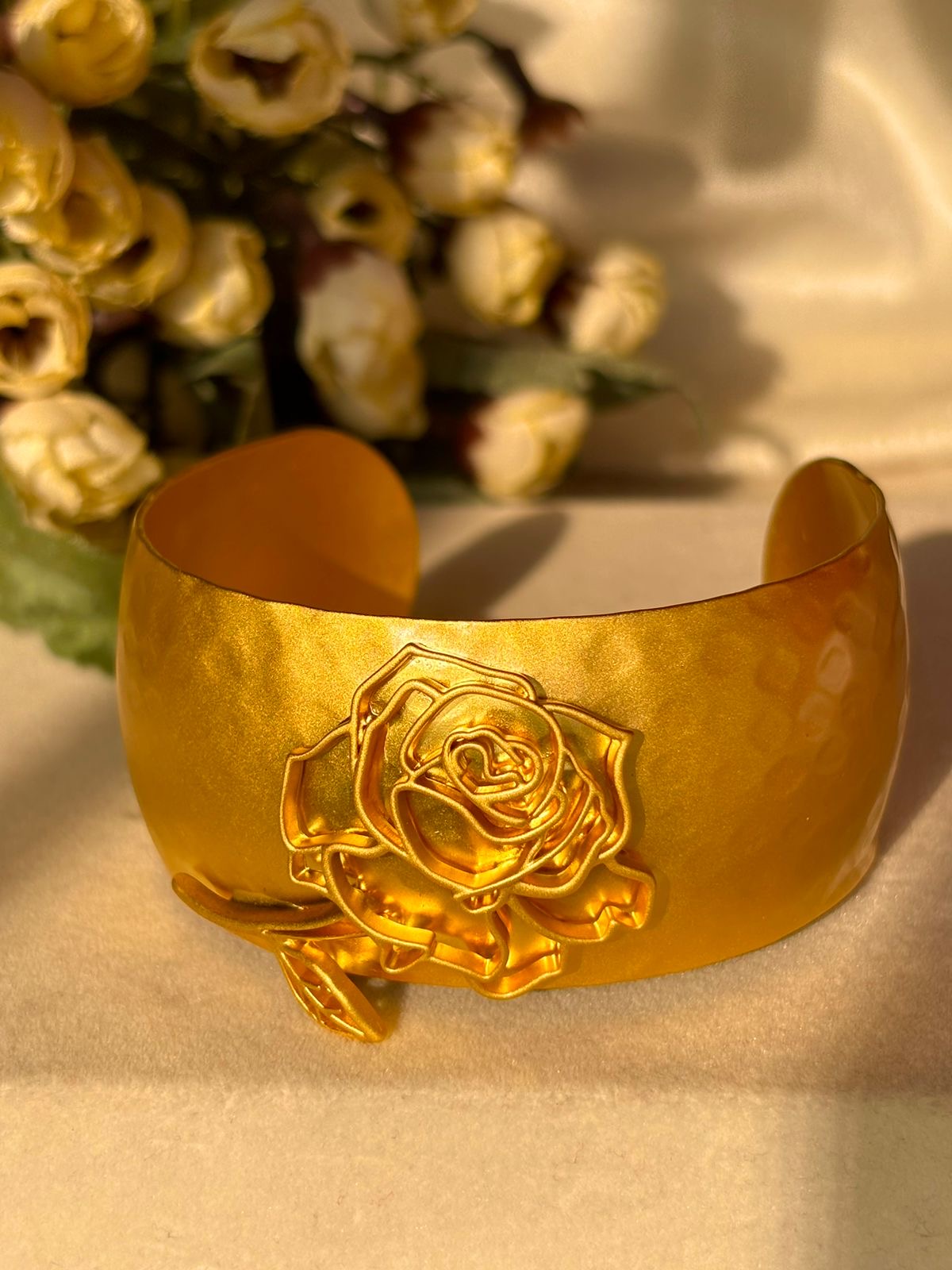 Rhea Rosy Bracelet Bangle - 22k Matte Gold Plated