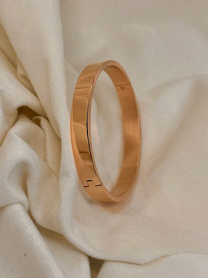 Plain Men Rose Gold Bangle Bracelet 2.8