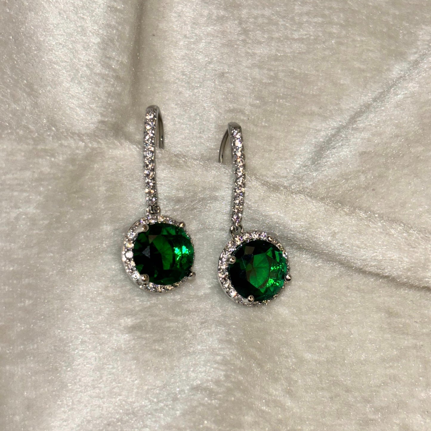 Green Emerald Drop Earrings