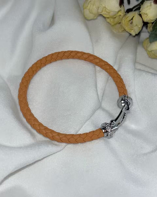 Brown Belt Vegan Leather Bracelet