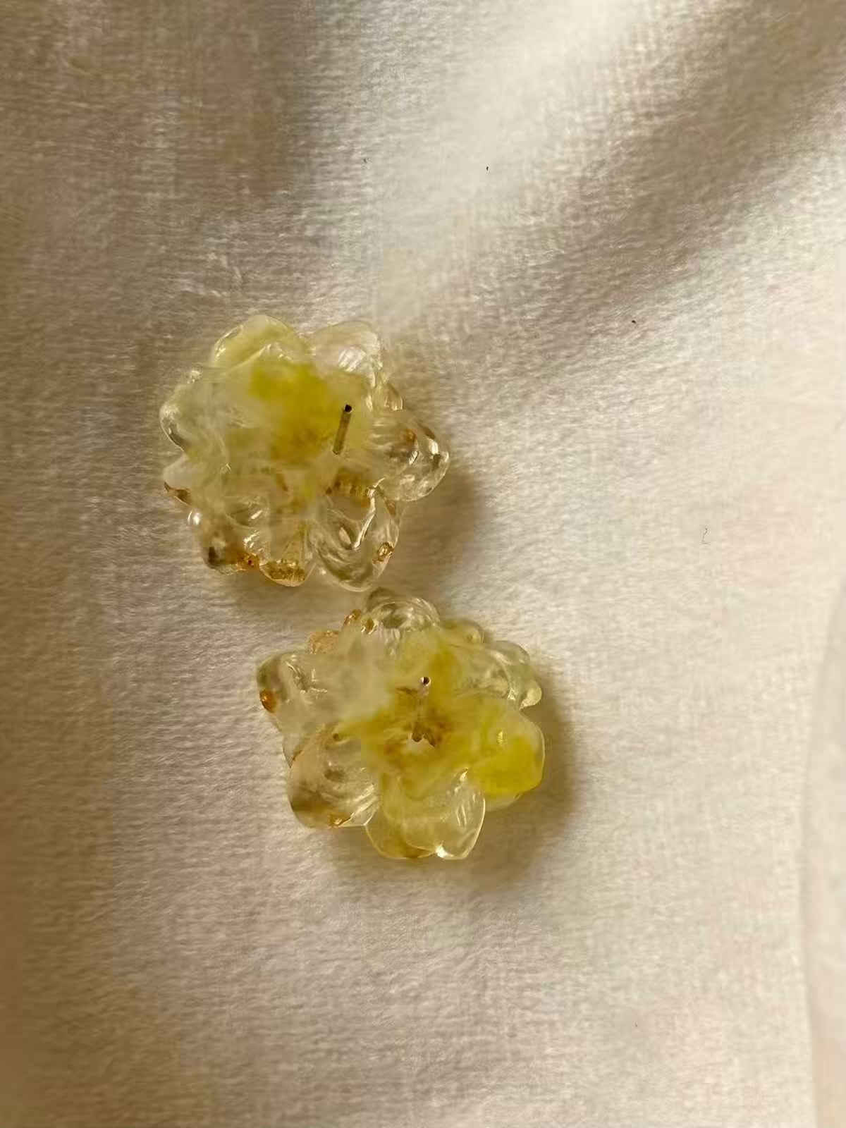 Lemon Floral Studs Earrings Studs - Gold Plated