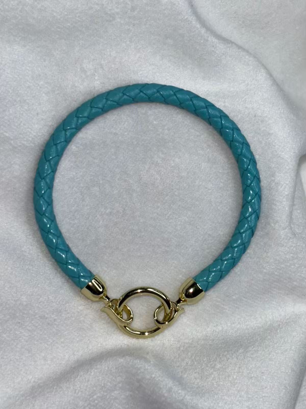 Bright Blue Belt Vegan Leather Bracelet