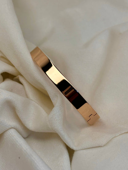 Plain Men Rose Gold Bangle Bracelet 2.8