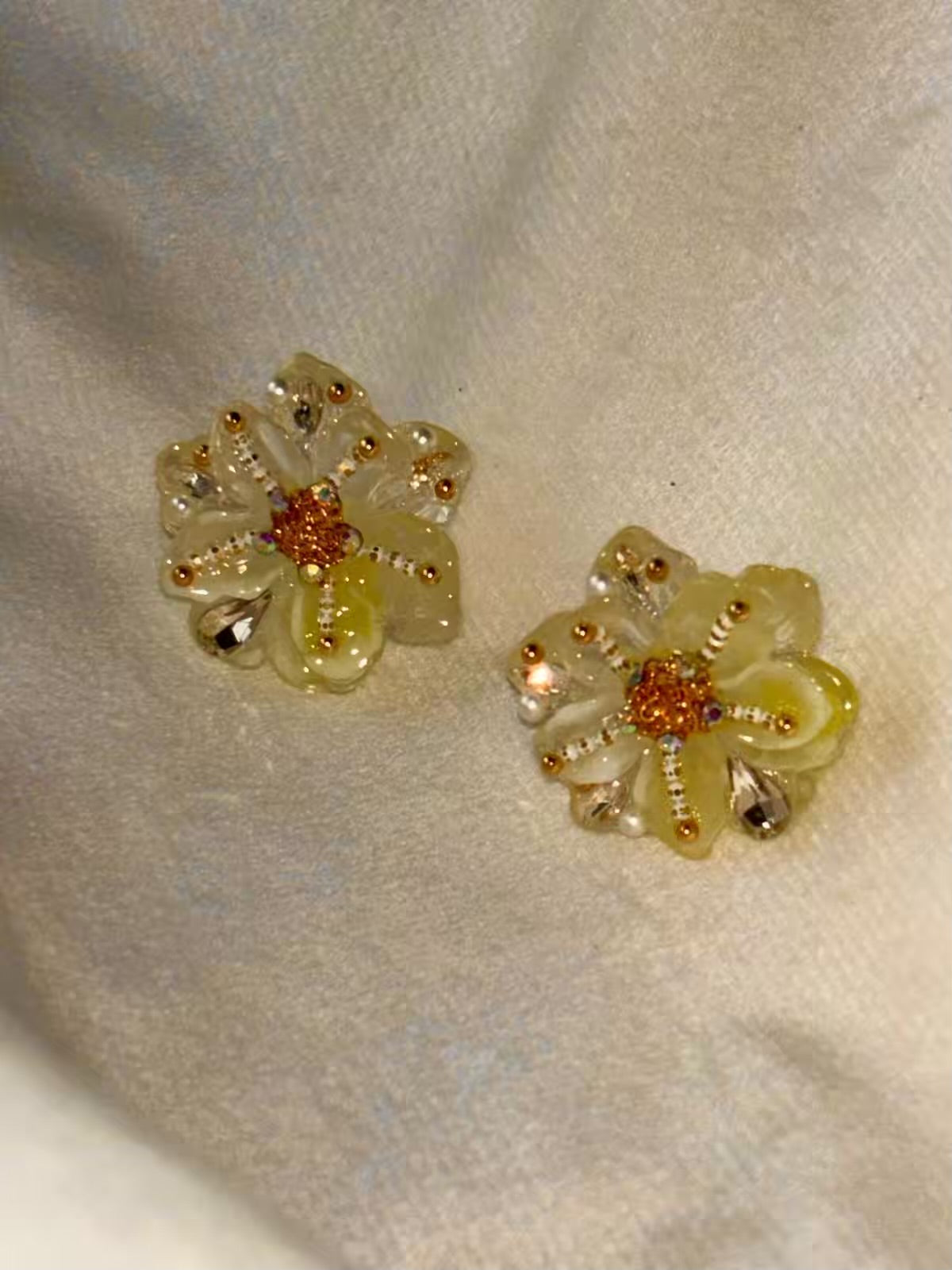 Lemon Floral Studs Earrings Studs - Gold Plated