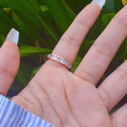 Diamonds Cut Band Ring - Rose Gold