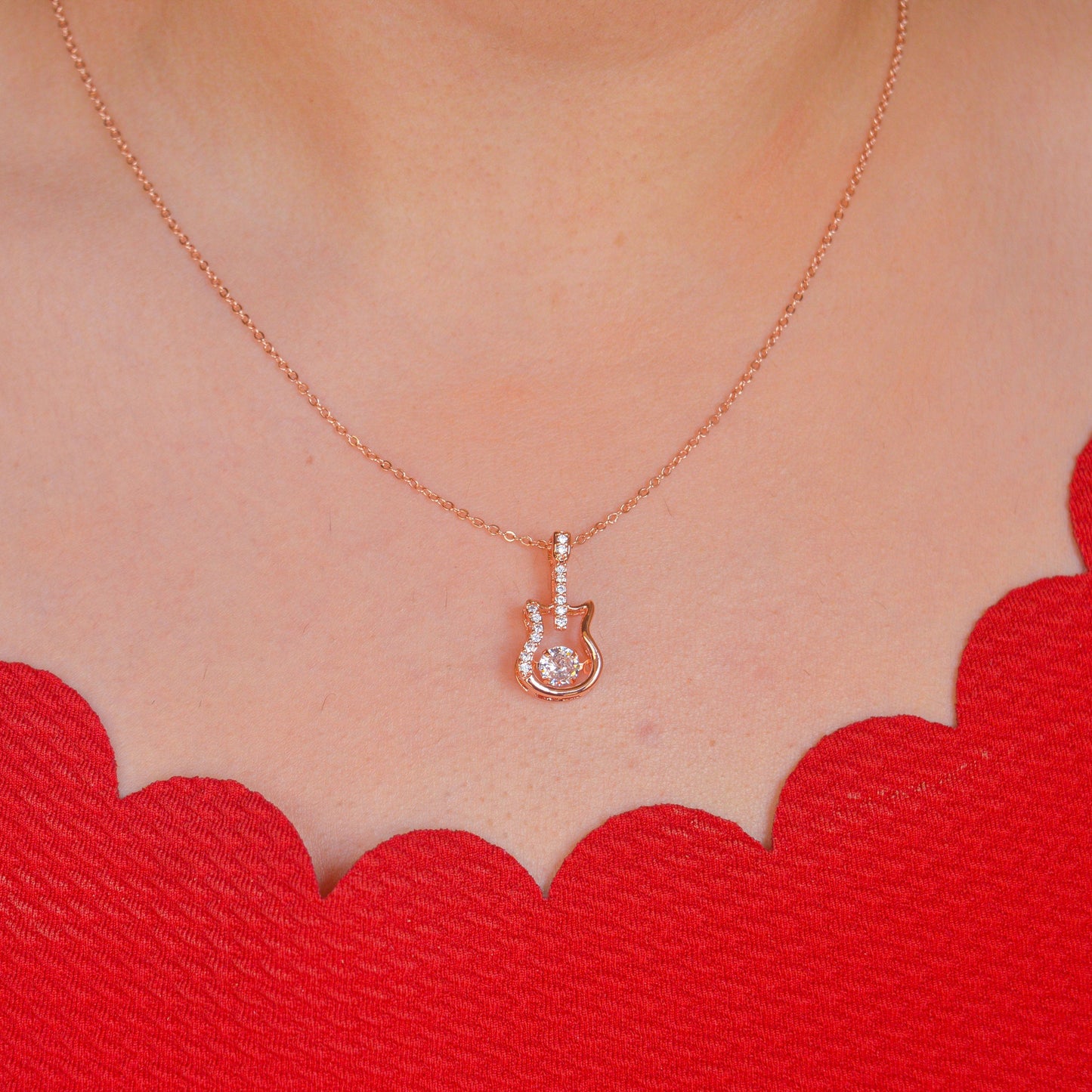 Guitar Necklace - Rose Gold