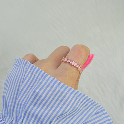 Pink Infinity Adjustable Ring ( Rose Gold )