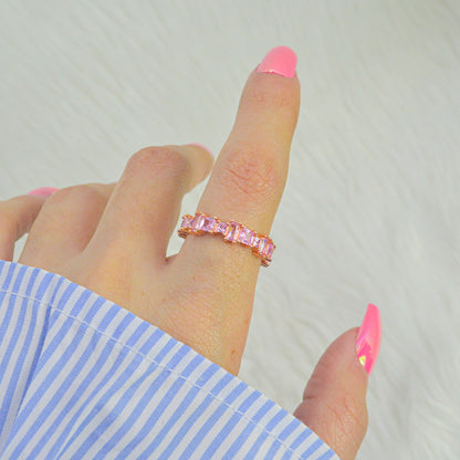 Pink Infinity Adjustable Ring ( Rose Gold )