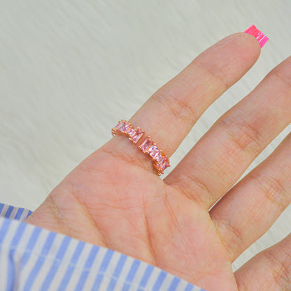 Pink Infinity Adjustable Ring ( Rose Gold )