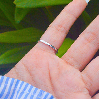 Minimal Studded Square Ring - Silver