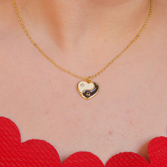 Love Yin Yang Necklace  - Gold