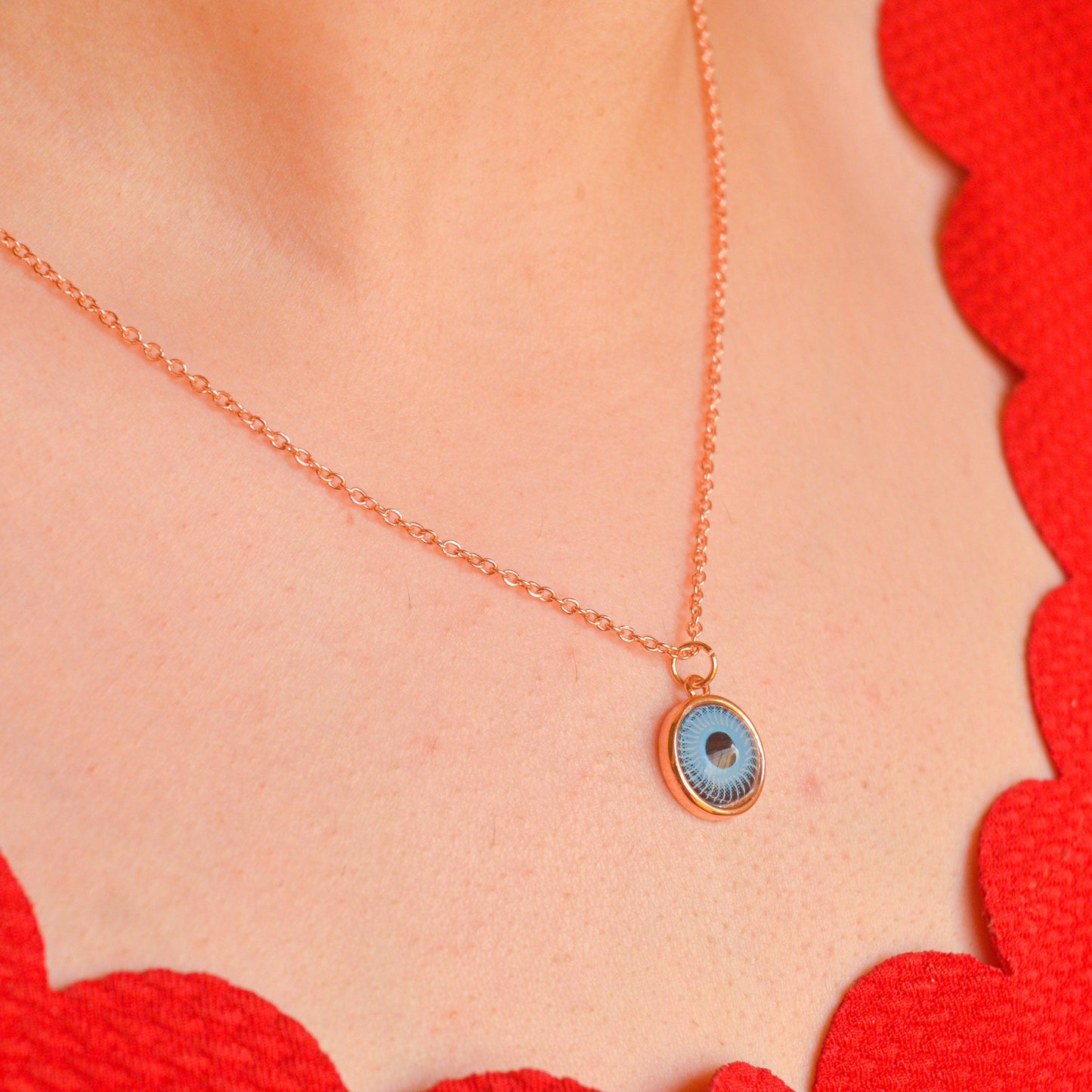 Evil Eye Necklace ( Rose Gold )