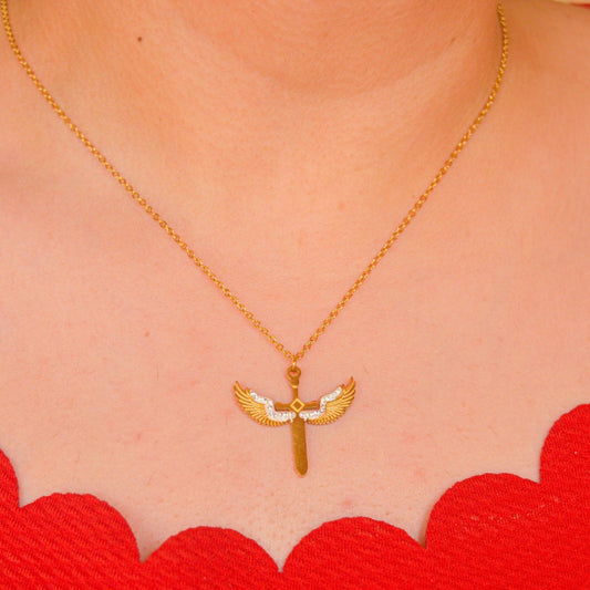 Sword of Angels Necklace - Gold