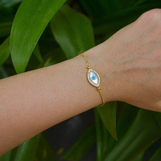 Eye Mother of Pearl Bracelet ( Gold )