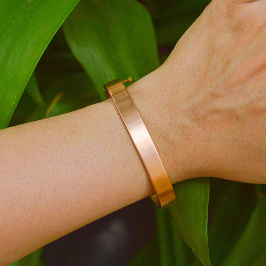 Matte Unisex ( Men /  Women ) Rectangular Bangle ( Rose Gold )