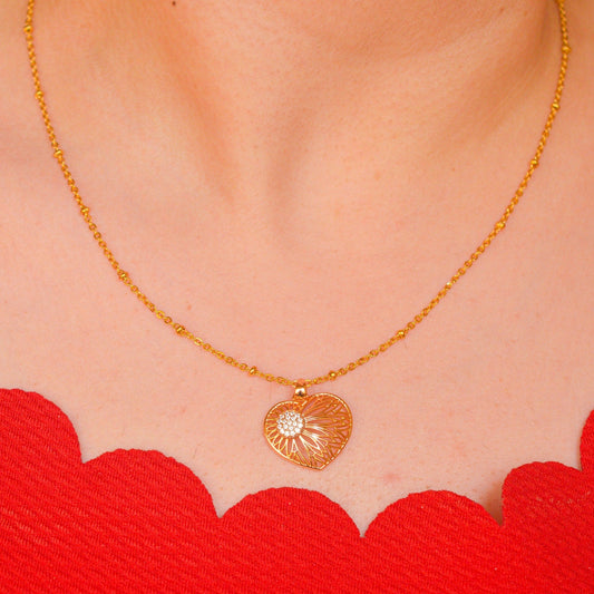 Nerve Heart Necklace - Gold