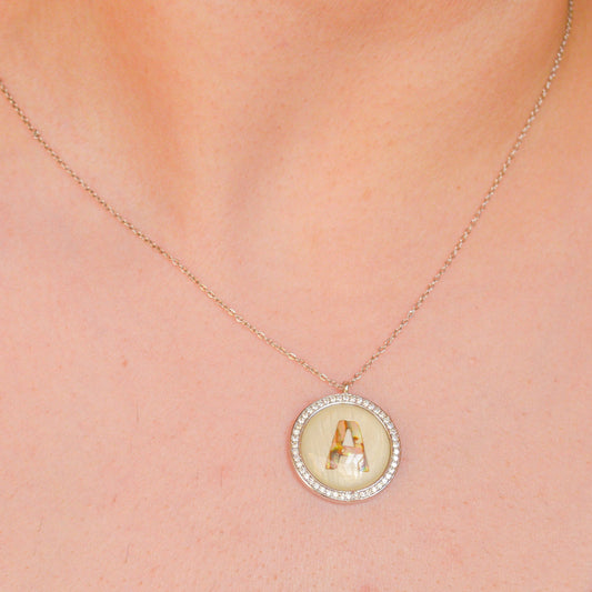 A Initial Pearl Necklace - Silver