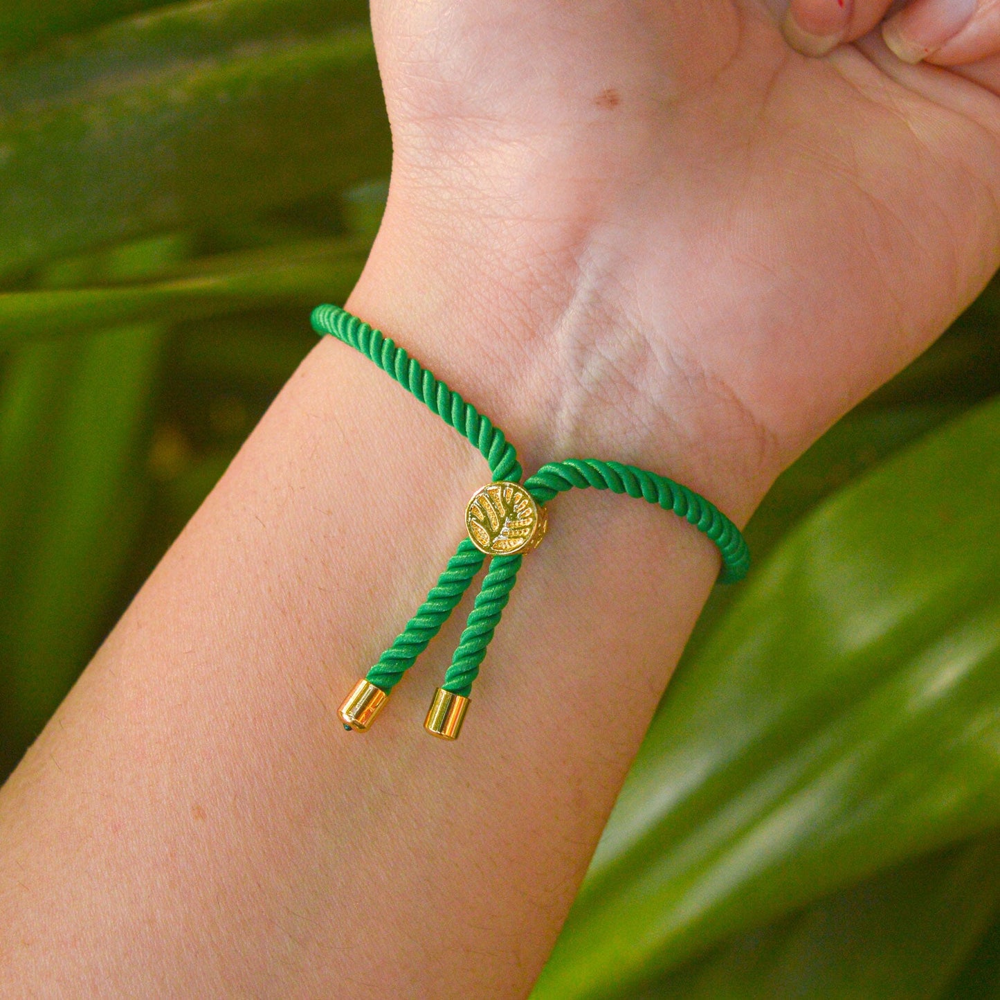 Green Energy Band Evil Eye  Bracelet ( Gold )