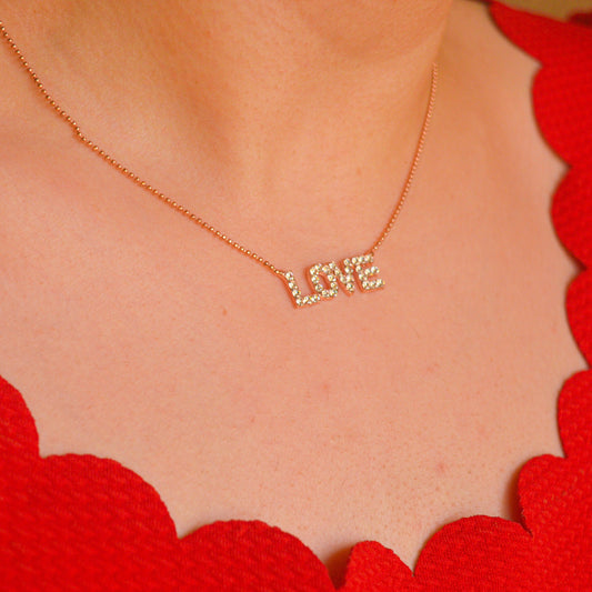 LOVE Necklace - Rose Gold