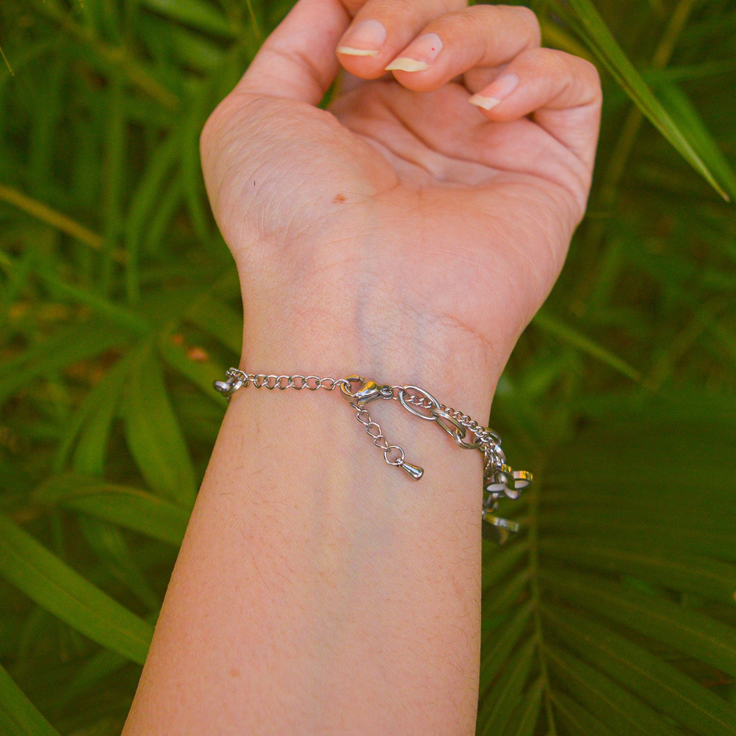 Petals Layered Bracelet ( Silver )