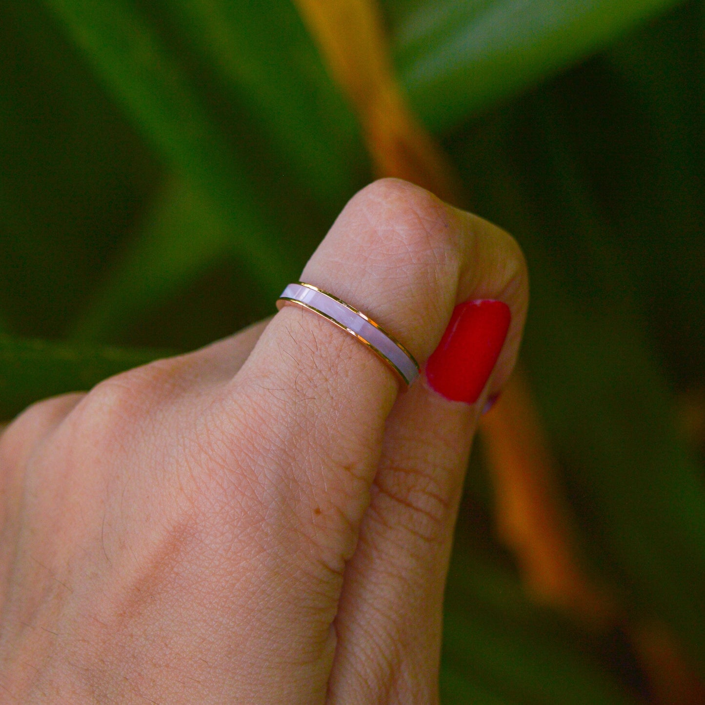 Pearl Band Ring ( Rose Gold )